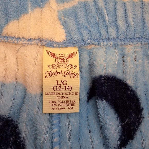 Faded Glory, Woman's Large, Blue Cloud and Crescent Lounge Pants - Picture 3 of 7